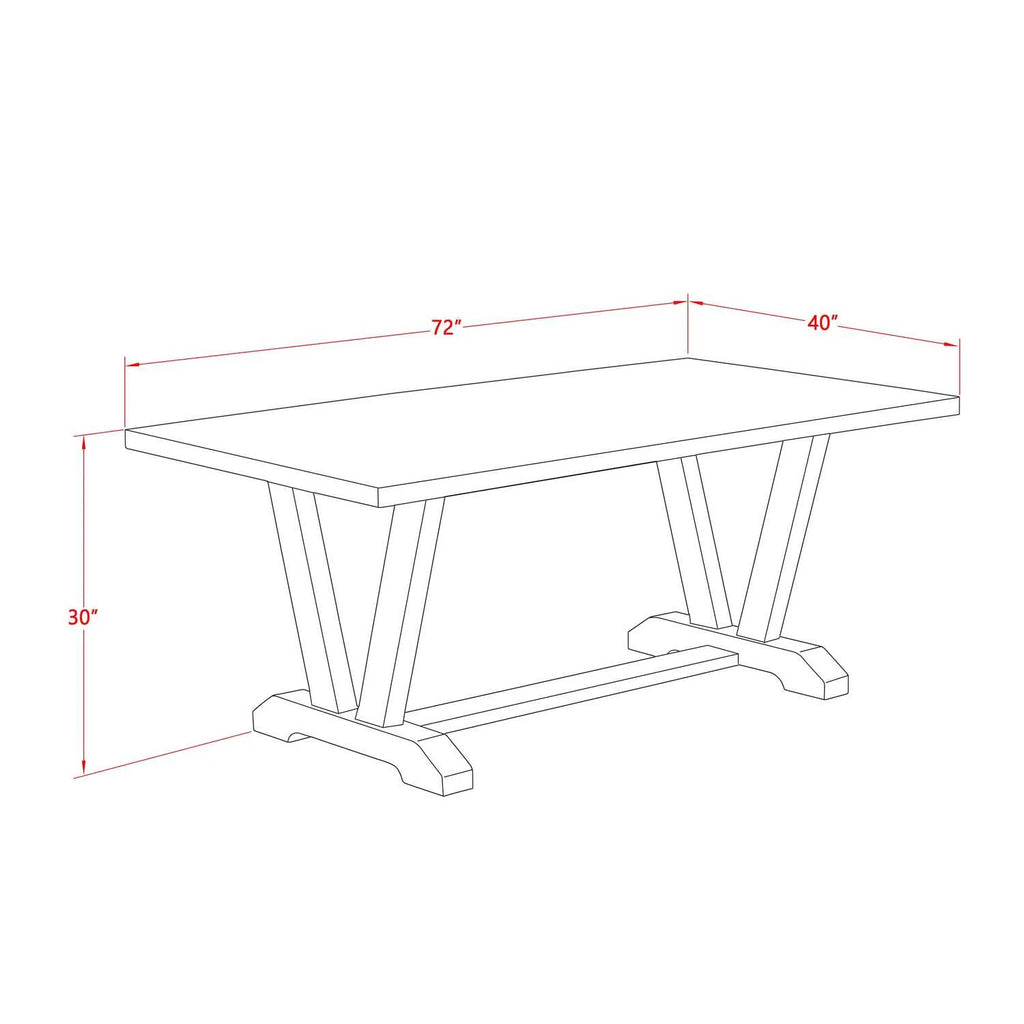 Kitchen Table with Linen White Top and Wooden Legs H288