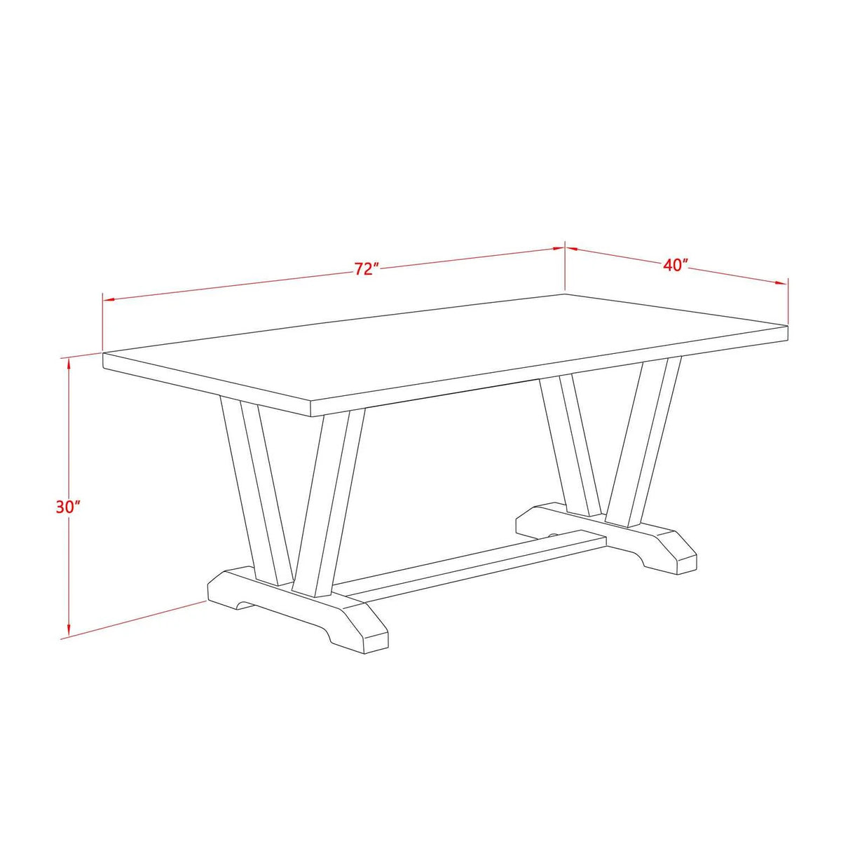 Kitchen Table with Linen White Top and Wooden Legs H288