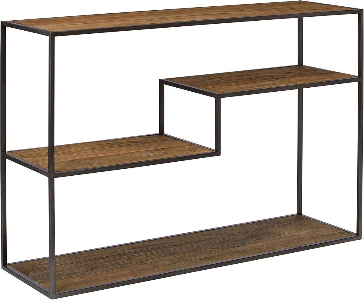 Mid-Century Modern Wood and Metal Bookcase P7318
