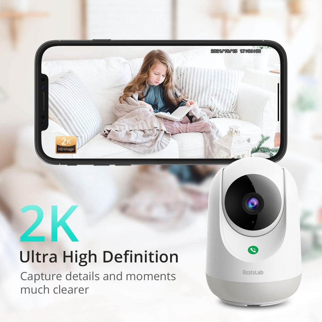 2K 3MP Pan & Tilt Security Indoor Camera with Motion Sensor, 2-Way Audio, Night Vision, Pack of 2 M1980