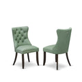 Willow Green faux leather Padded Dining Chairs, Set of 2 M54043