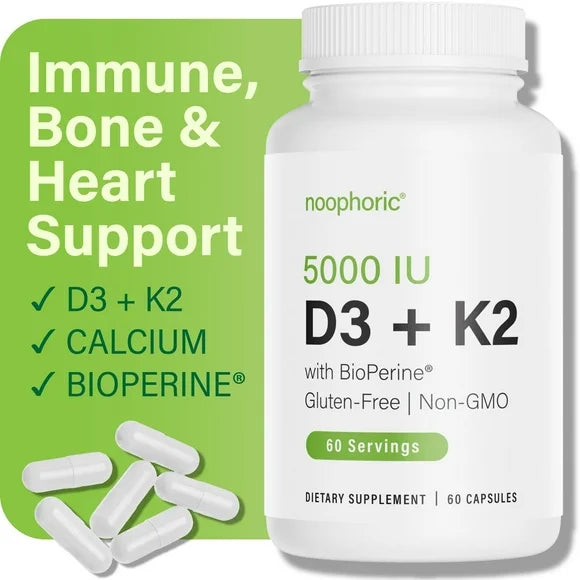 Vitamin D3 K2 5000 IU 60 Capsules X9081