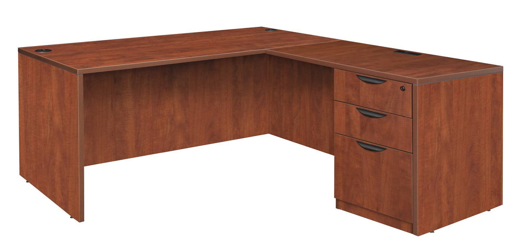 Ash Grey Pedestal L-Desk with Return D2545