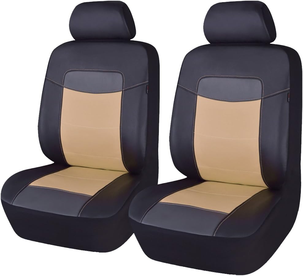 Black Leather Waterproof Car Seat Covers Full Set Q926