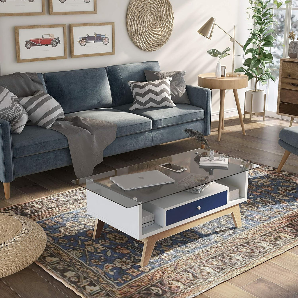 Mid-Century Modern Two-Tone Coffee Table Grey C528