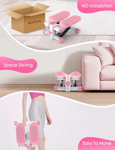 Mini Stepper with Resistance Bands, Adjustable Height Fitness Stepper Machine C74093