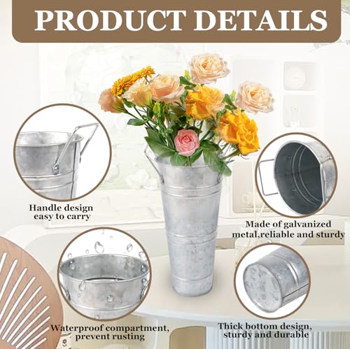 Silver Metal Flower Vase Set of 8 S777202