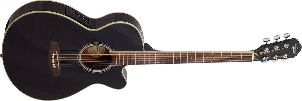 Black Dreadnought Acoustic Electric Guitar T200253