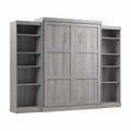 Platinum Gray Queen Murphy Bed with 2 Shelving Units P45176