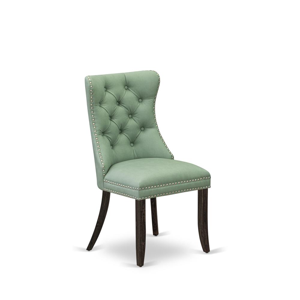 Willow Green faux leather Padded Dining Chairs, Set of 2 M54043