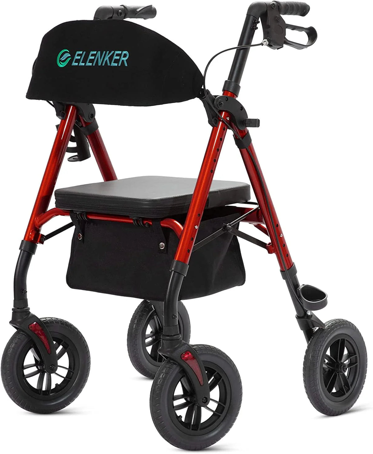All-Terrain 10” Wheels Red Rollator Walker P2223