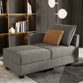 Grey Upholstered 2-Seat Sleeper Sofa with Storage Chaise F916
