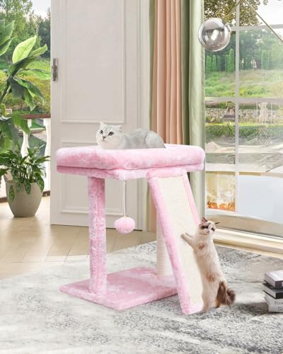 Small Cat Tree with Scratching Post, Light Grey M8035