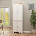 White 4 Door 2 Shelf Tall Kitchen Pantry Cabinet U944