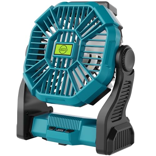 Battery Powered Portable Rechargeable Fan with LED Light & Hook X15552