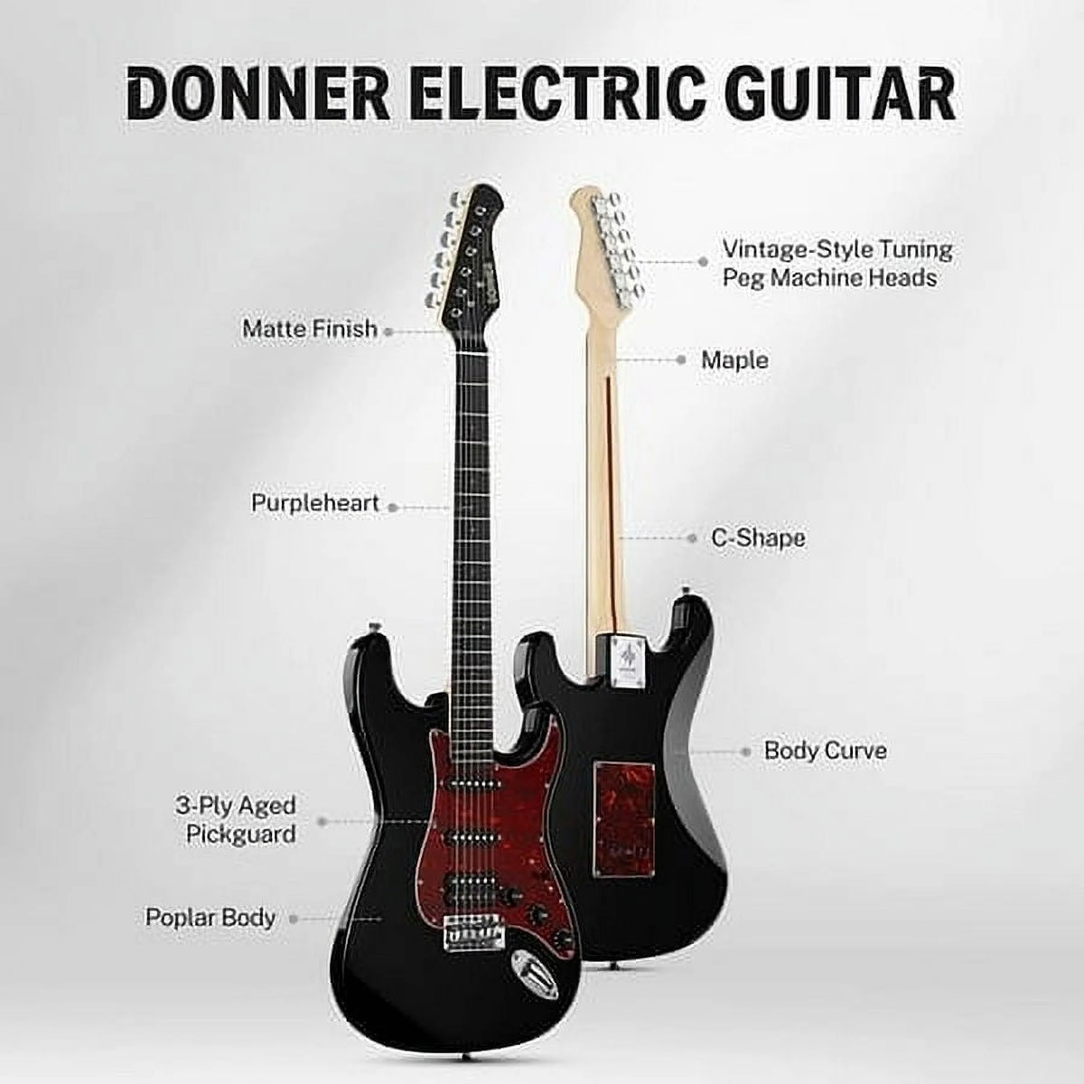 39 Inch Solid Body Electric Guitar with Single Coil Split System M444