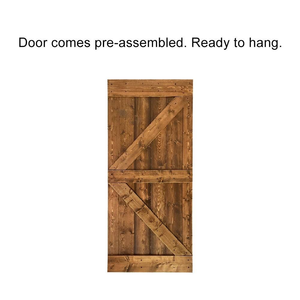 Ocean Blue Stained Wood Interior Sliding Barn Door with Hardware Kit O774007