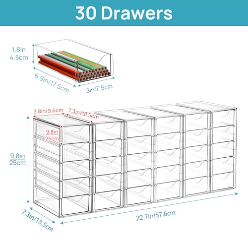 Acrylic 16 Drawers 4 Set Clear Storage Organizer S427