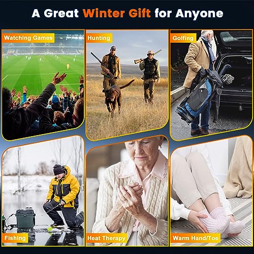 Rechargeable Electric Hand Warmers with Power Bank, LED Display, Dual-Side 4 Levels Fast Heating C392068