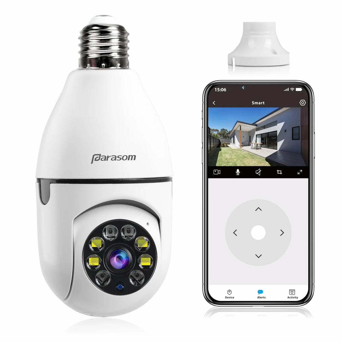 Security Camera 1080P HD Wi-Fi Light Bulb Pan Tilt Surveillance CCTV Camera with Voice Intercom Motion Detection Night Vision R341193