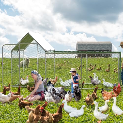 Large Metal Chicken Coop with Waterproof Cover O4098