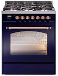 Blue Dual Fuel Natural Gas Range with Copper Trim Q813