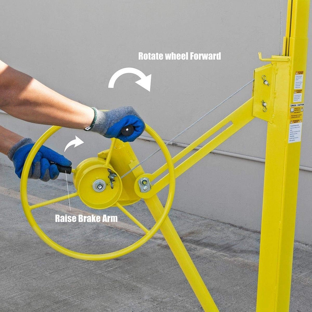 16 ft Drywall Rolling Lift Panel Hoist Jack with Caster Wheel L817275