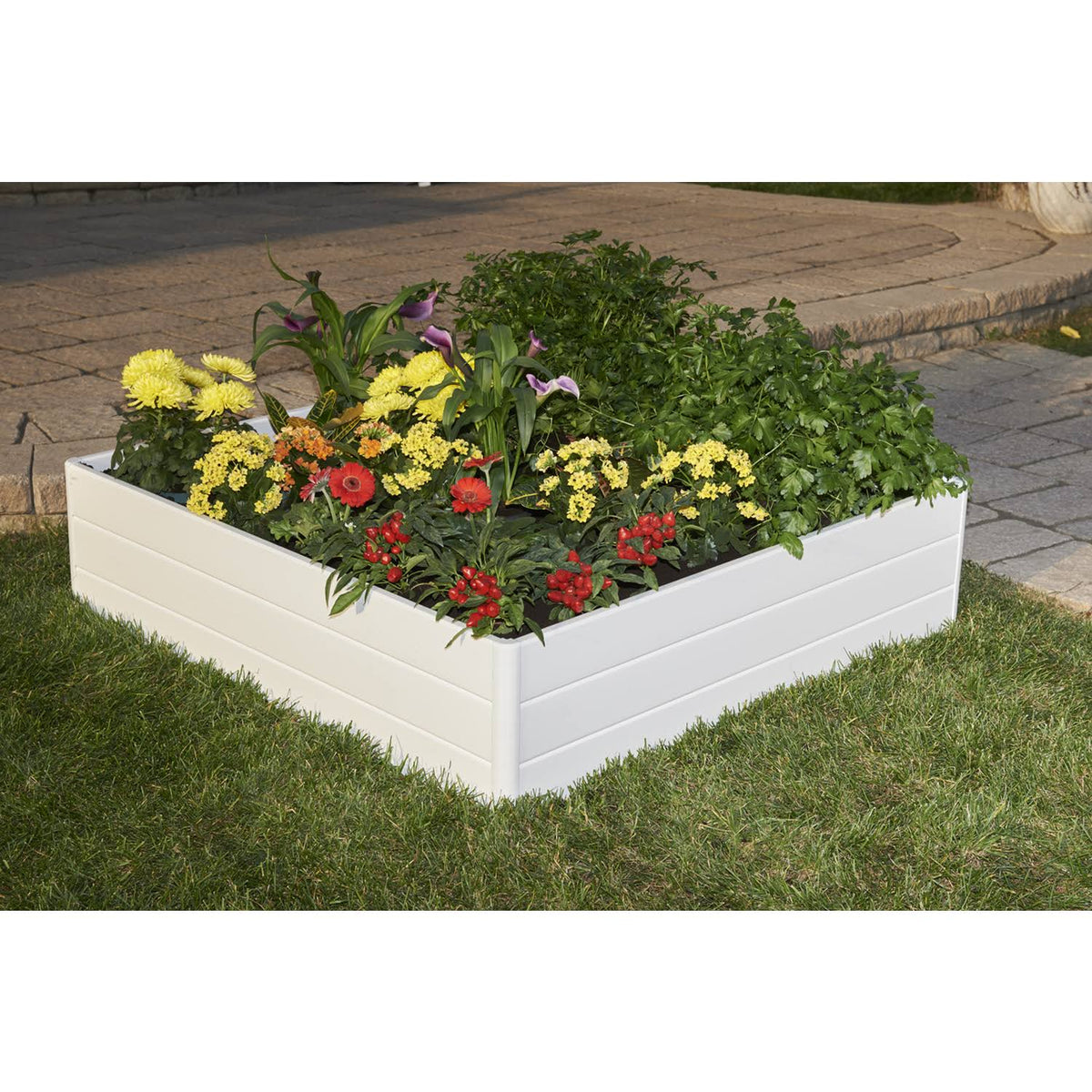 Vinyl Raised Garden Bed White U69726