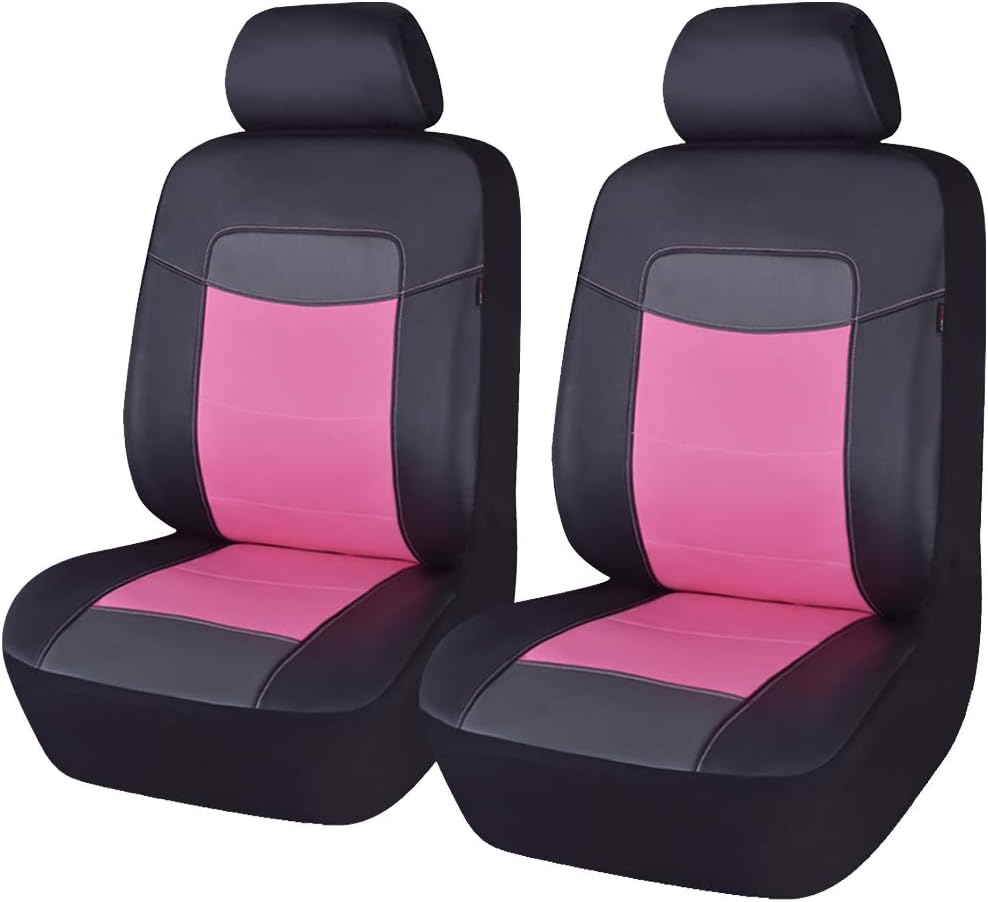 Black Leather Waterproof Car Seat Covers Full Set Q926