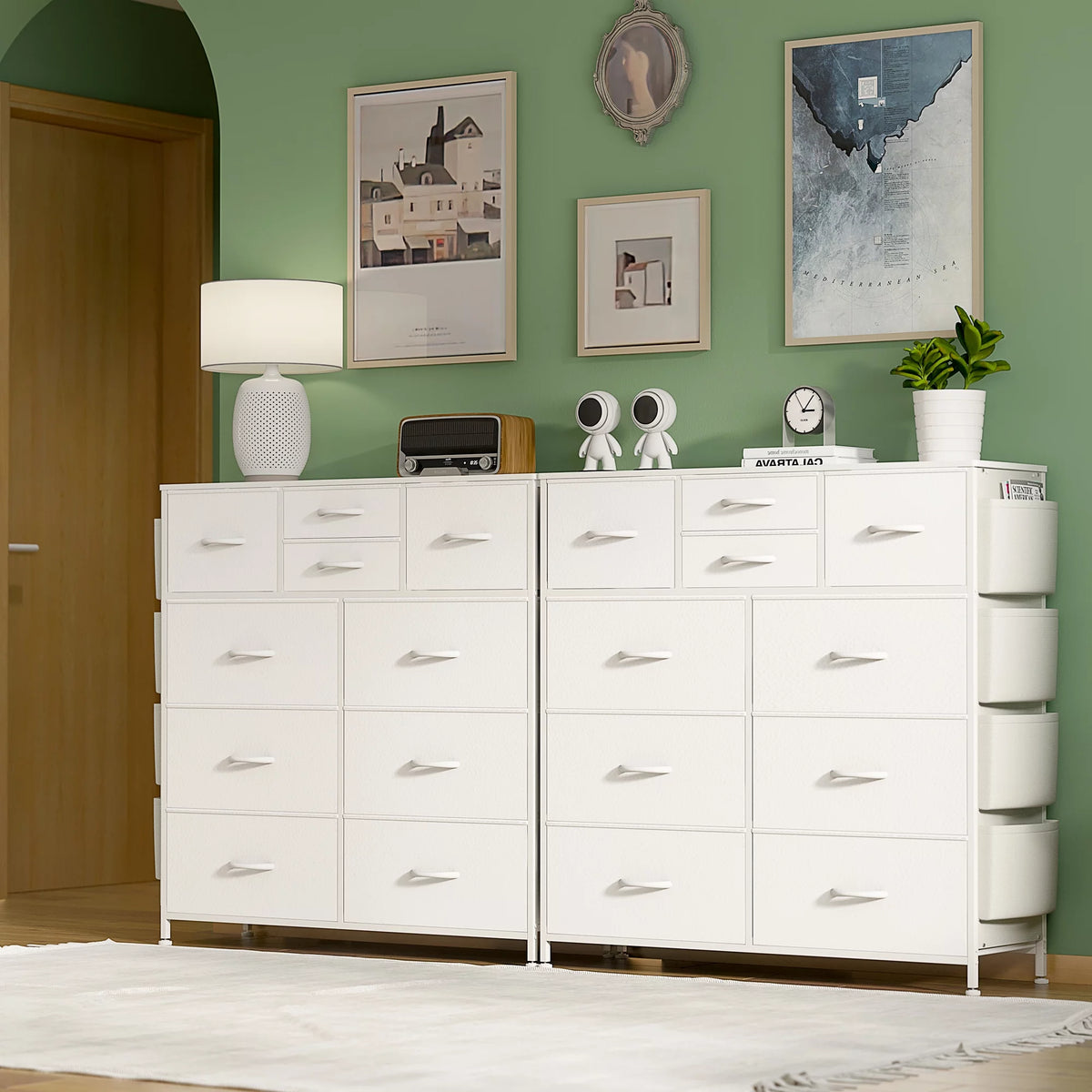 White 10 Drawer Dresser H2985