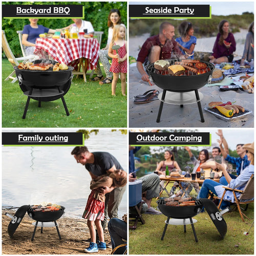 14 inch Portable Charcoal Grill with Black Lid B649