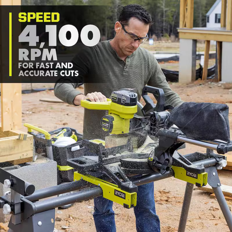 18V Brushless Cordless 10 in. Sliding Compound Miter Saw Kit with Battery, Charger, and Stand M221732