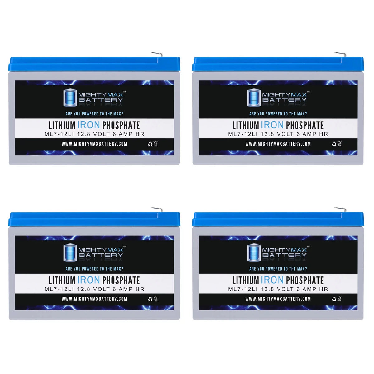 12V 7AH Lithium Replacement Battery 4 Pack H629037