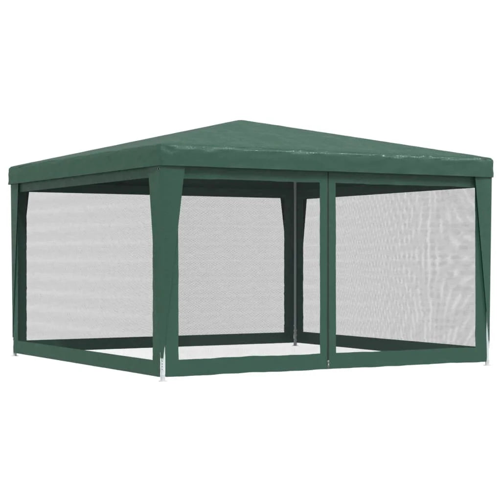 Party Tent with 4 Mesh Sidewalls Green 13.1'x13.1' HDPE B233