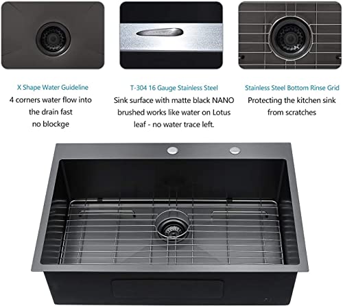 25"x22"x12" Drop In Single Bowl 16 Gauge Stainless Steel Laundry Sink Q861
