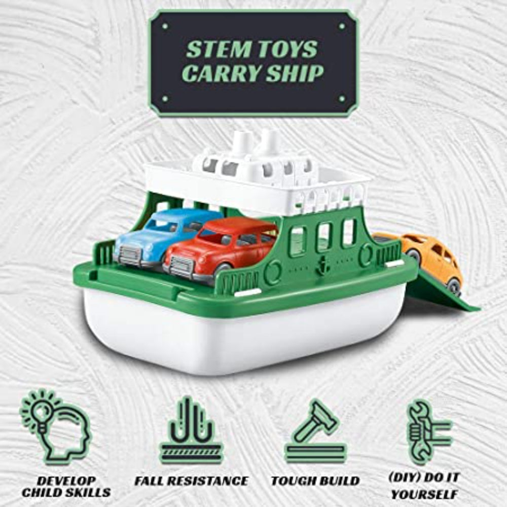 Green Toys Ferry Boat with 4 Cars Bathtub Toy R915