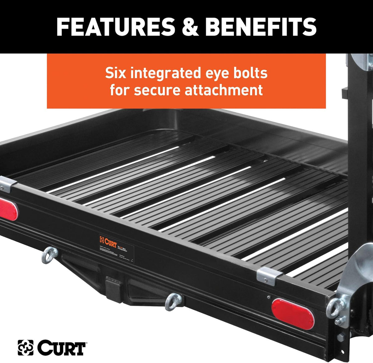 Black Aluminum Hitch Cargo Carrier with Ramp P47096