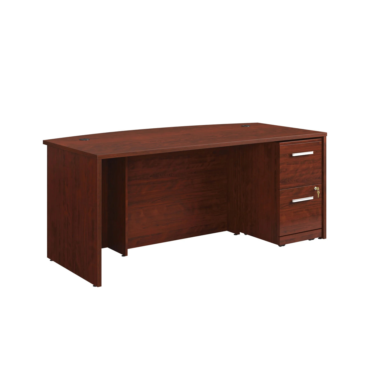 Cherry Bowfront Desk and 2-Drawer Mobile File Cabinet E8813