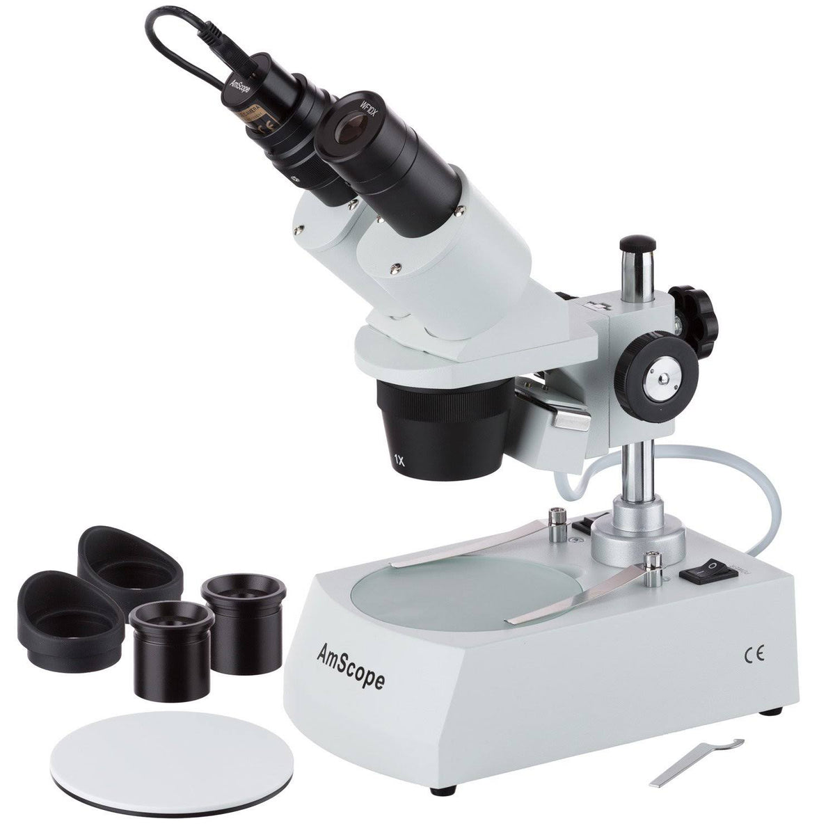 10X-20X-30X-60X Stereo Microscope with 2-Lights and 1.3MP USB Camera A47590