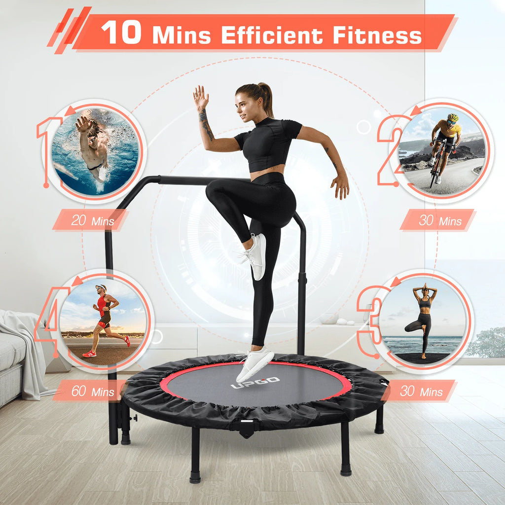 40 Foldable Fitness Trampoline with Adjustable Foam Handle L5620