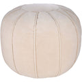 Brown Velvet Piped Pouf Ottoman U979022