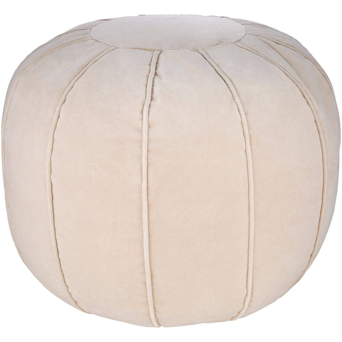Brown Velvet Piped Pouf Ottoman U979022
