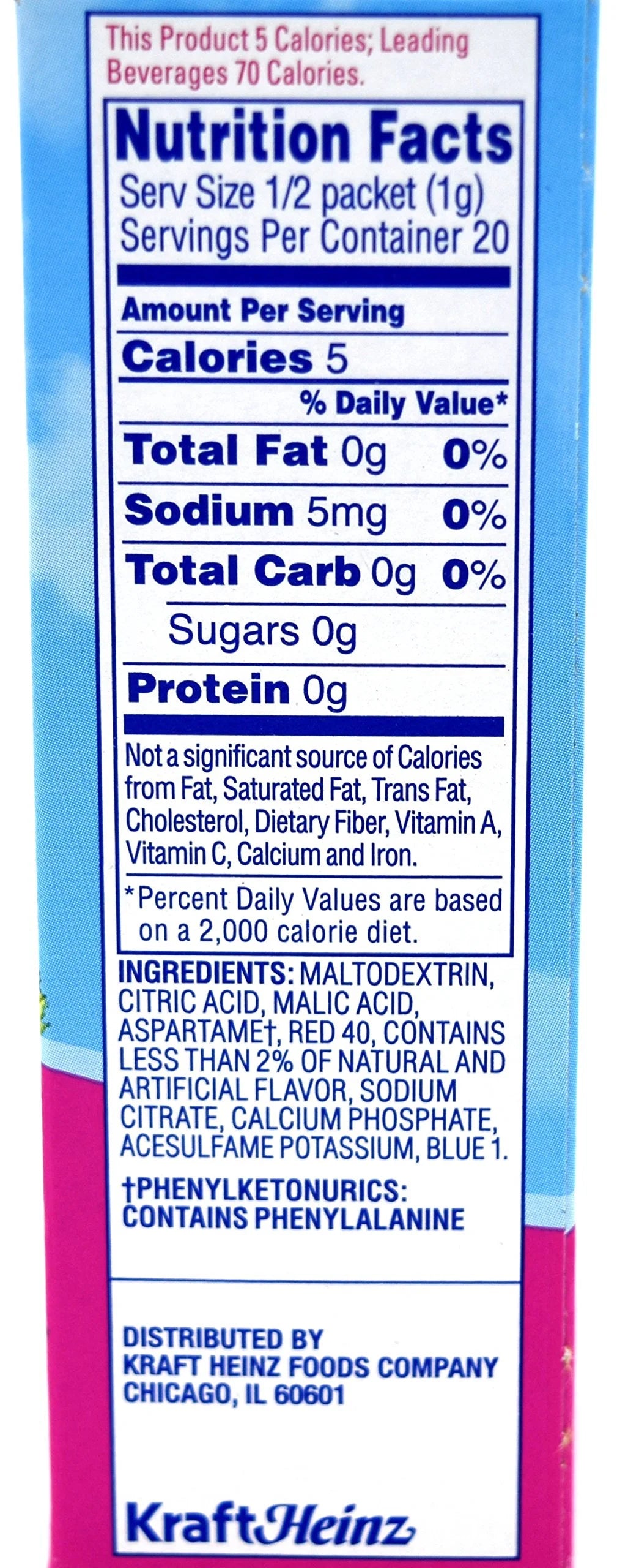 10-Packet Box Raspberry Ice Drink Mix S4328