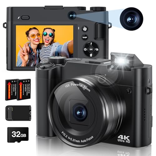 4K Digital Camera, 64MP Autofocus Anti-Shake 16X Zoom Z554731