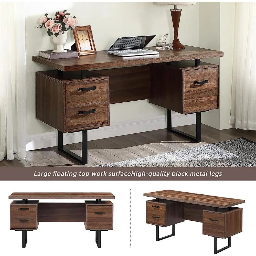 59 Inch Writing Desk with Drawers B754