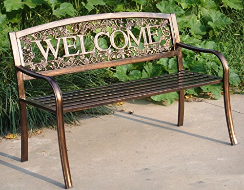 Metal Welcome Outdoor Bench B351