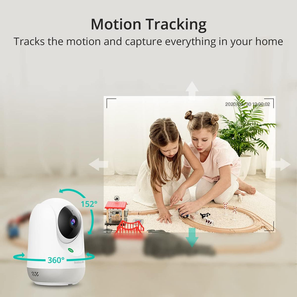 2K 3MP Pan & Tilt Security Indoor Camera with Motion Sensor, 2-Way Audio, Night Vision, Pack of 2 M1980