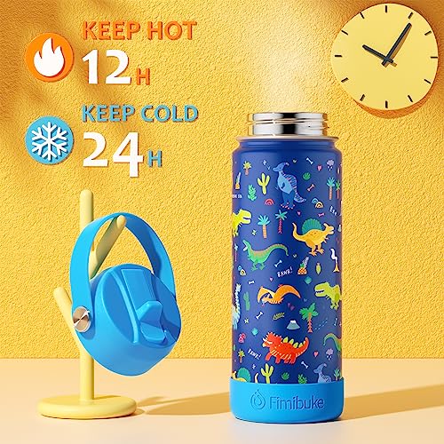 18oz 2 Pack Double Wall Stainless Steel Insulated Water Bottle with Straw W770098