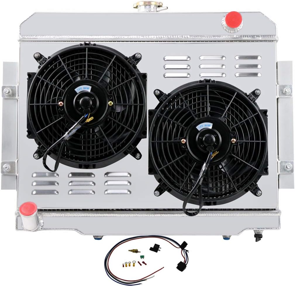 52MM 3 Row Core Aluminum Radiator with 2X12" Fan and Shroud S213