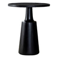 20" Round Pedestal Wood Accent Table in Black Stain T917